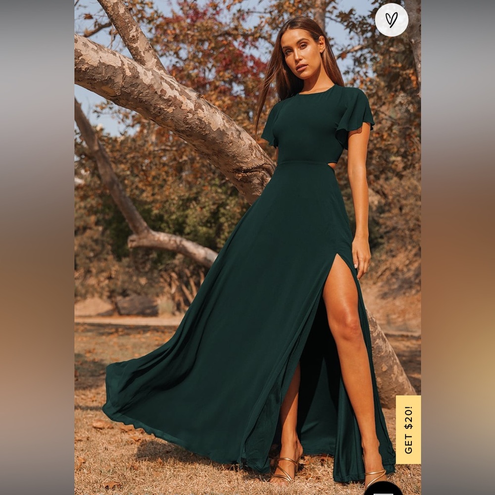 Lulus Emerald Green Cutout Maxi Dress, Size XL